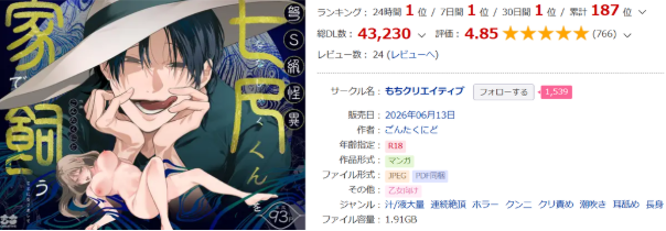 『弩S級怪異"七尺くん"を家で飼うことになりまして』DLsite